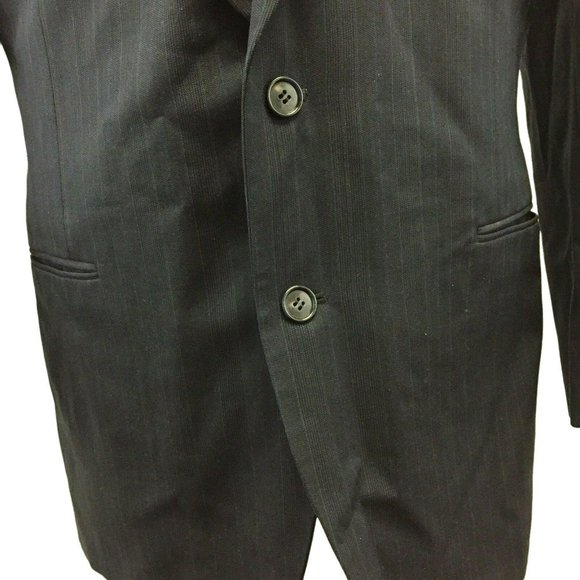 Thomas Suit Jacket Blazer Sports Coat Mens 100% Pure Wool 42L Blue Pinstripe 6 P - Picture 5 of 12